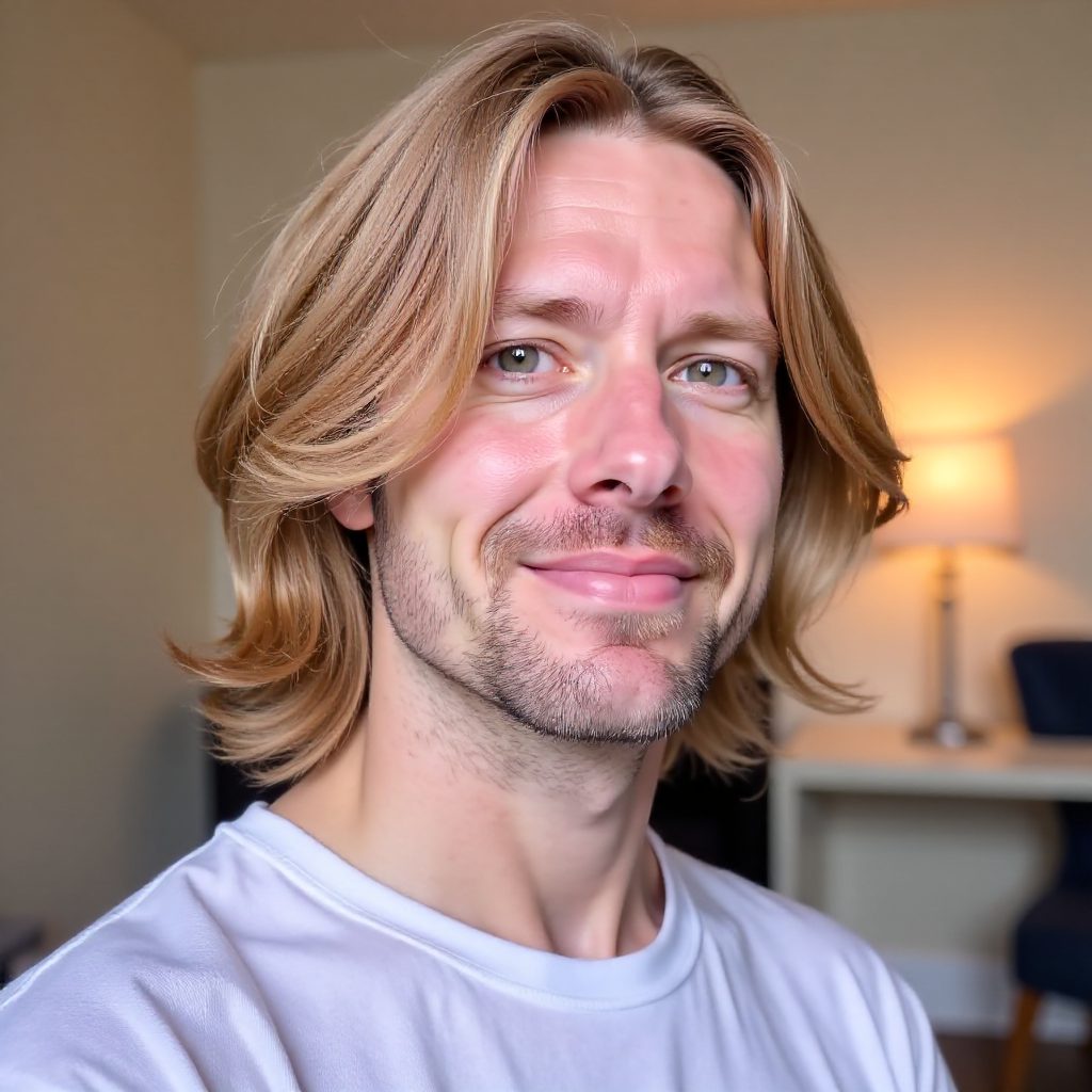 Center Parted Haircut with Layers