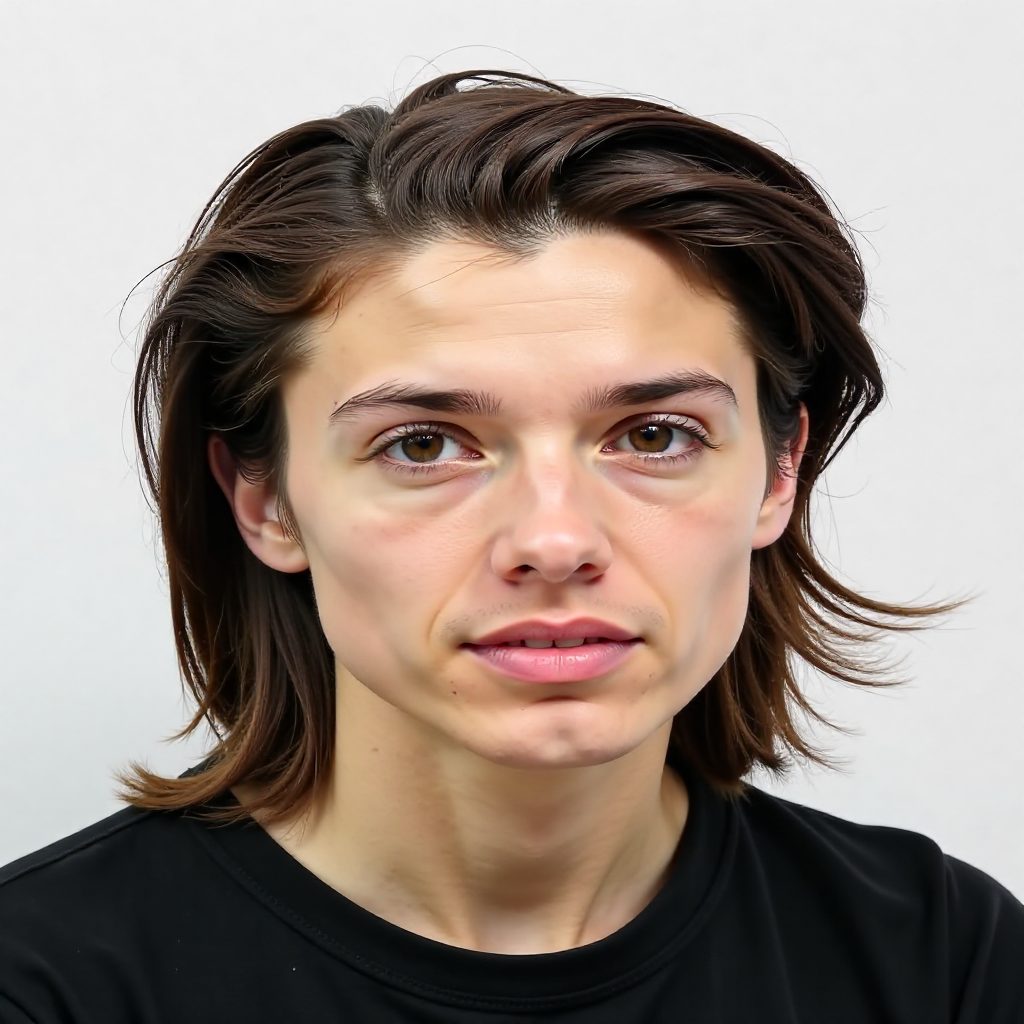 Medium Length Slicked Back Male Hairstyle