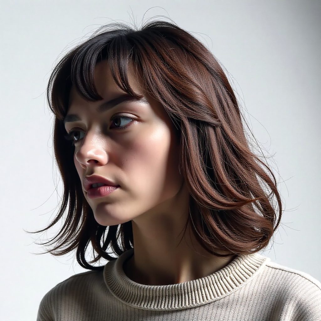Mid Length Shaggy Cut for Straight Hair