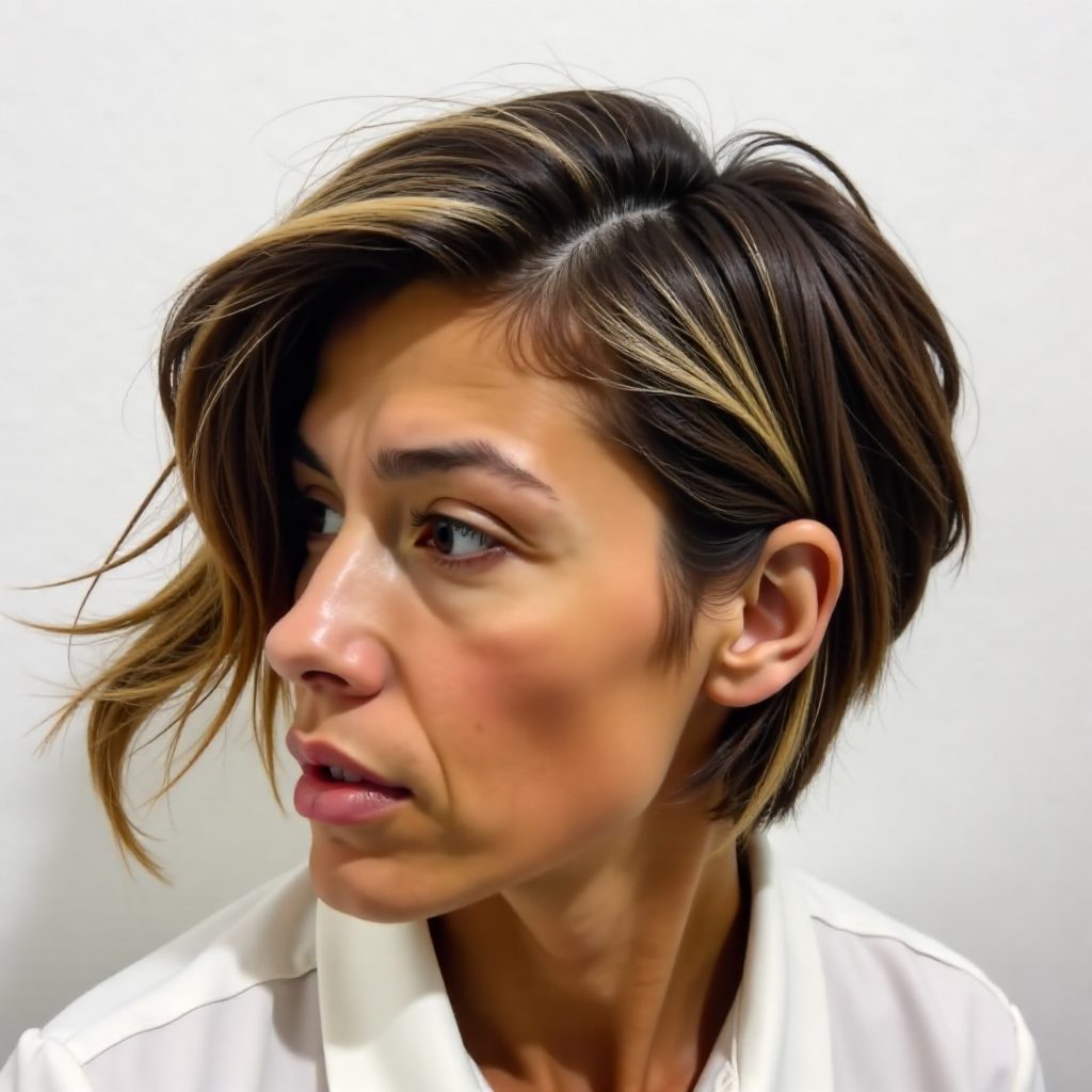 Balayage Pixie Bob for Black Women with Round Faces