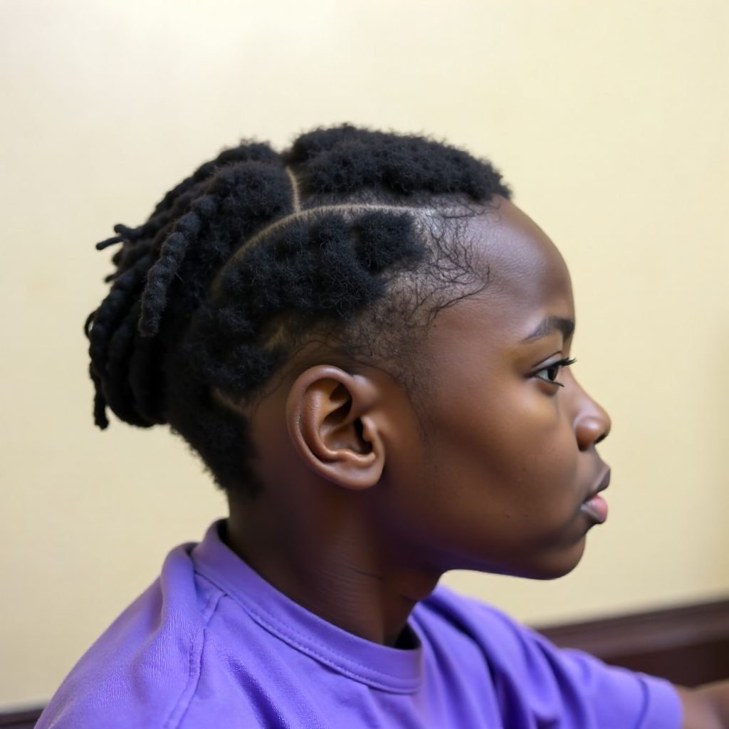 Short Natural Curls Drop Fade