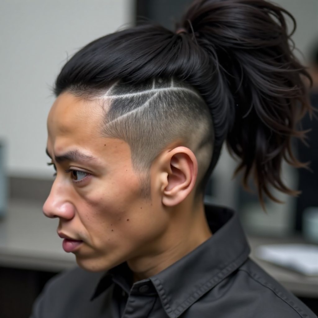 High Taper Fade Black Male Long Hair