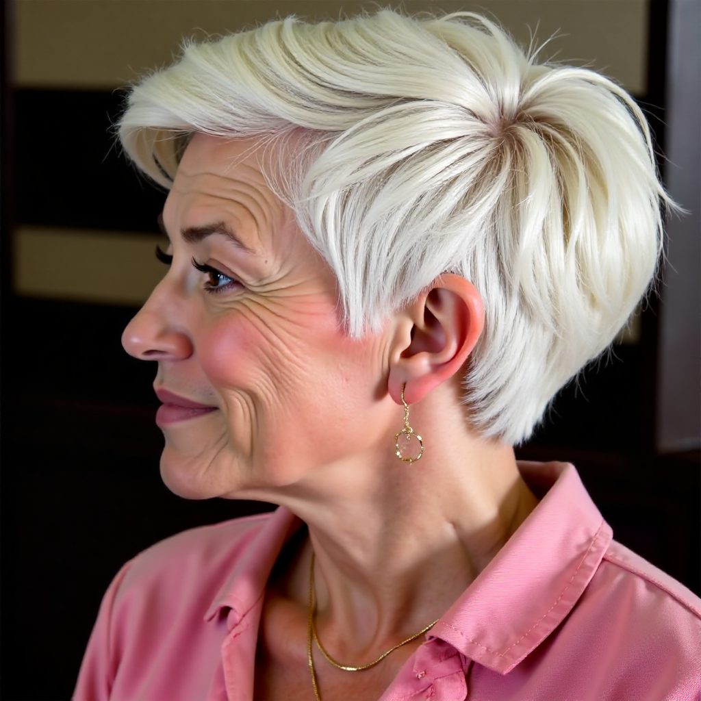 Icy Platinum Short Mohawk Pixie