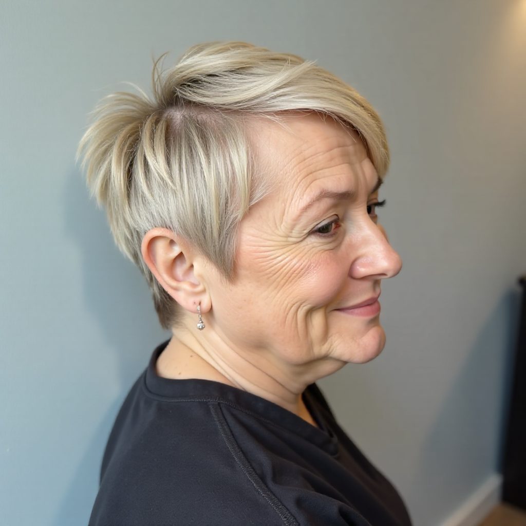 Edgy Choppy Pixie Over 50