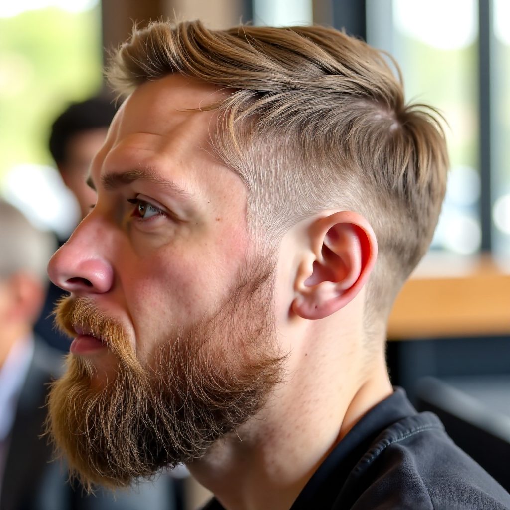 Taper Mullet with Facial Hair