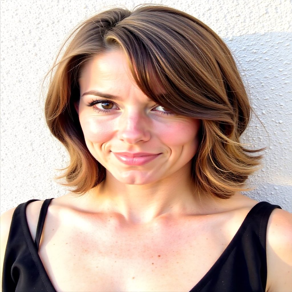 Layered Bob with Peekaboo Bangs