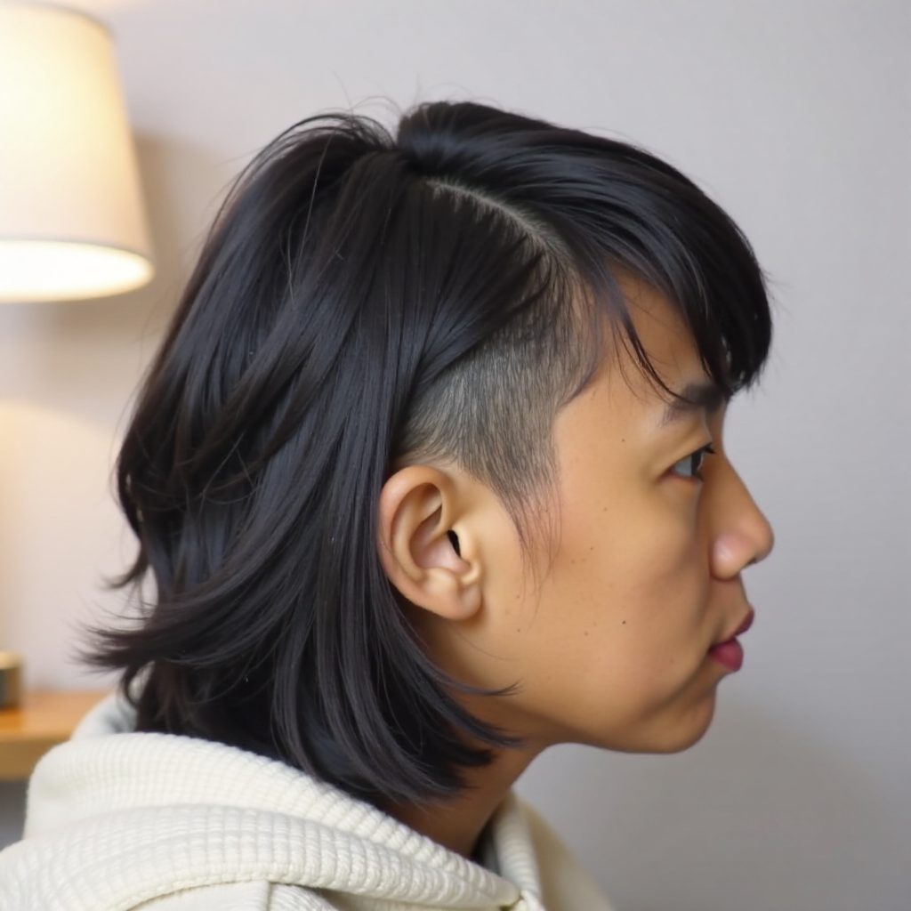 Burst Fade Mullet Faux Hawk