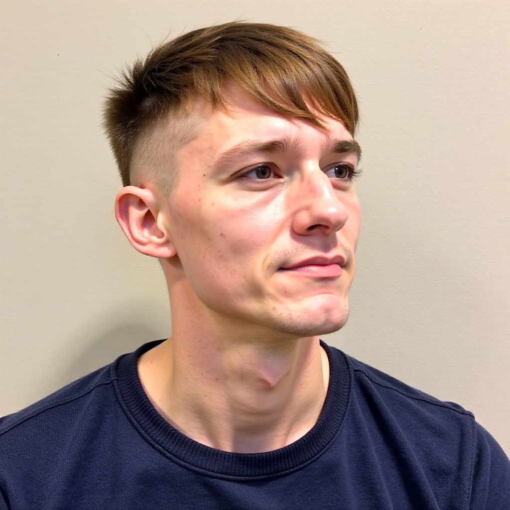 Blonde Textured Fringe with Fade