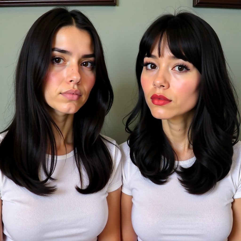 Feathered Bangs for Medium Shag