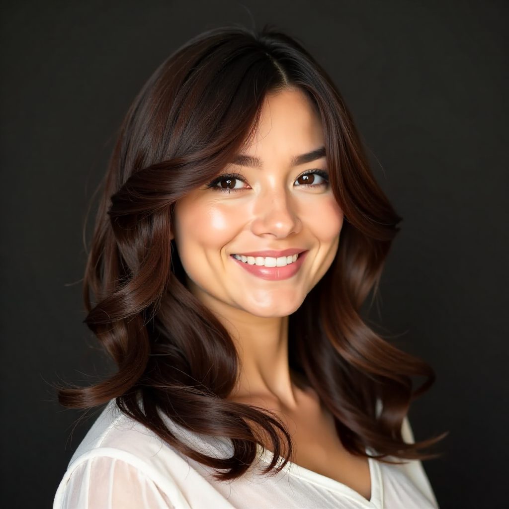 Face Framing Layers and Center Bangs