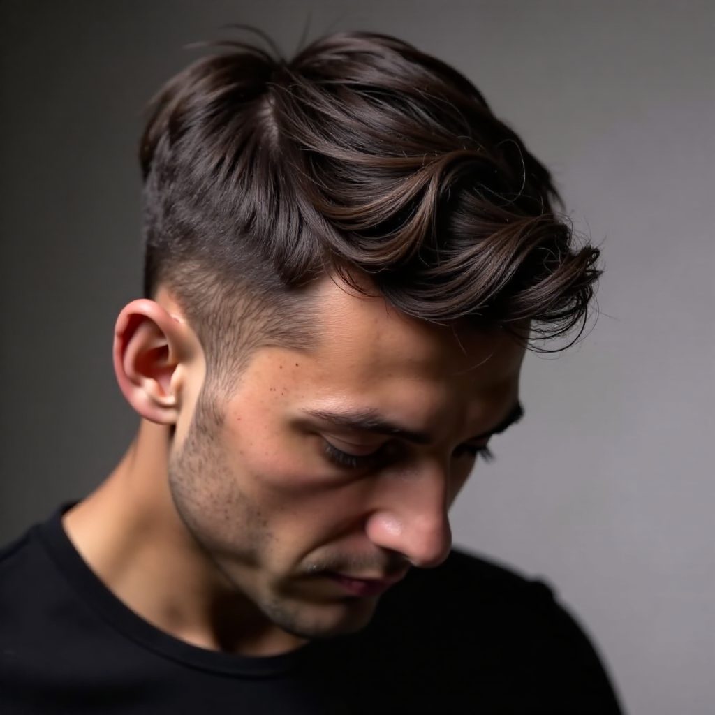 Curly Hair Side Fade for Men