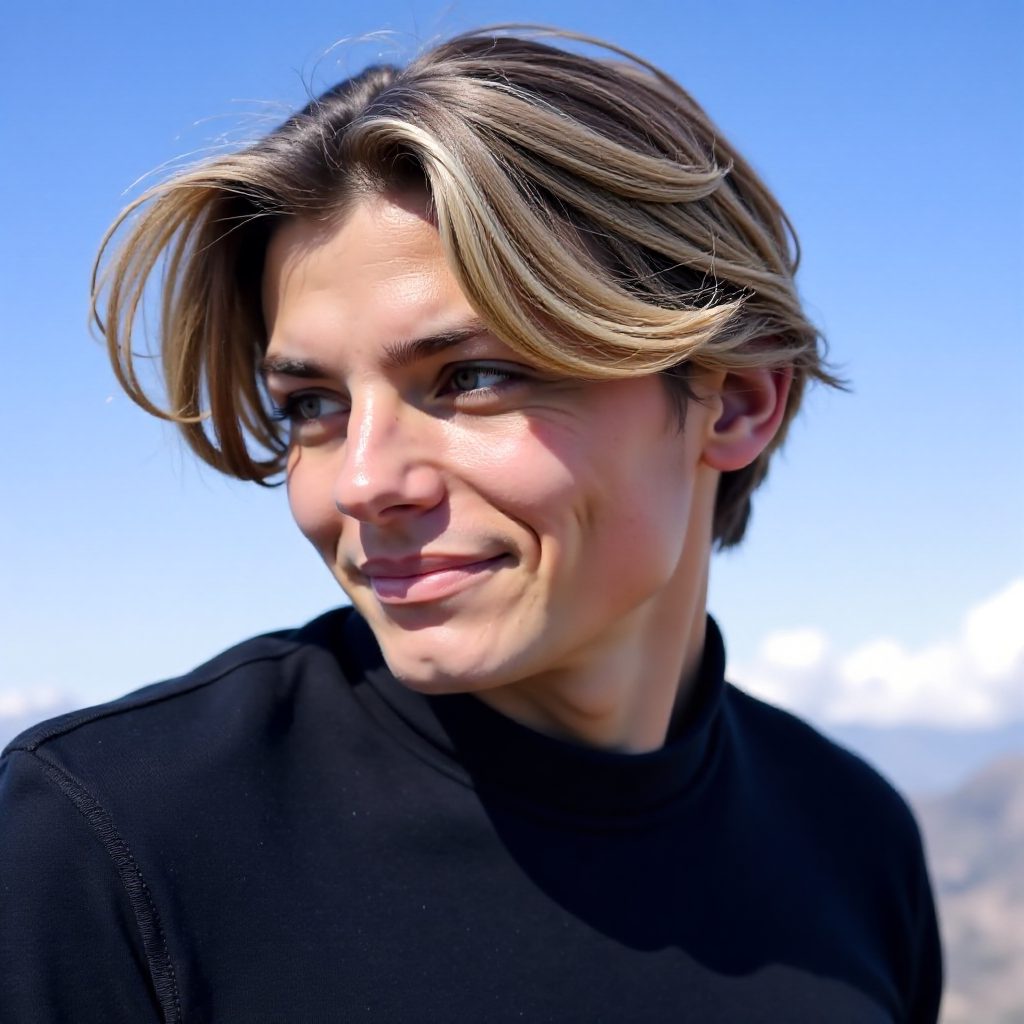 Highlighted Surfer Curtains Hair