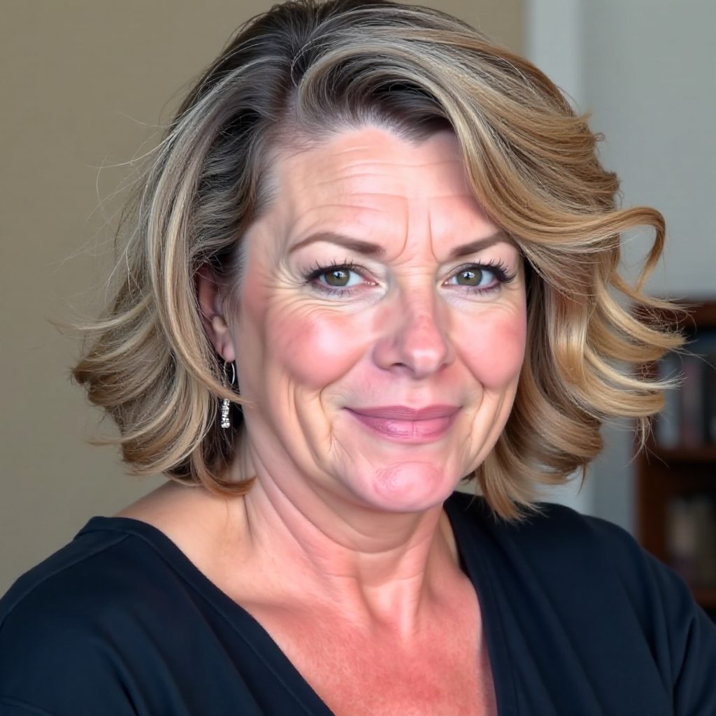 Jaw-Length Bob with Defined Curls