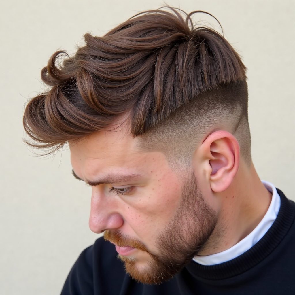 Textured Fringe with Beard Fade