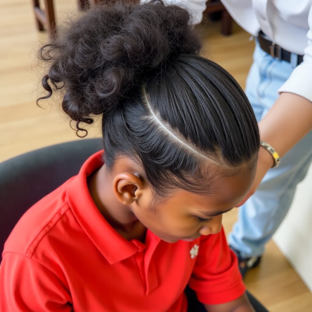 High Puffy Pony with Front Flat Twists