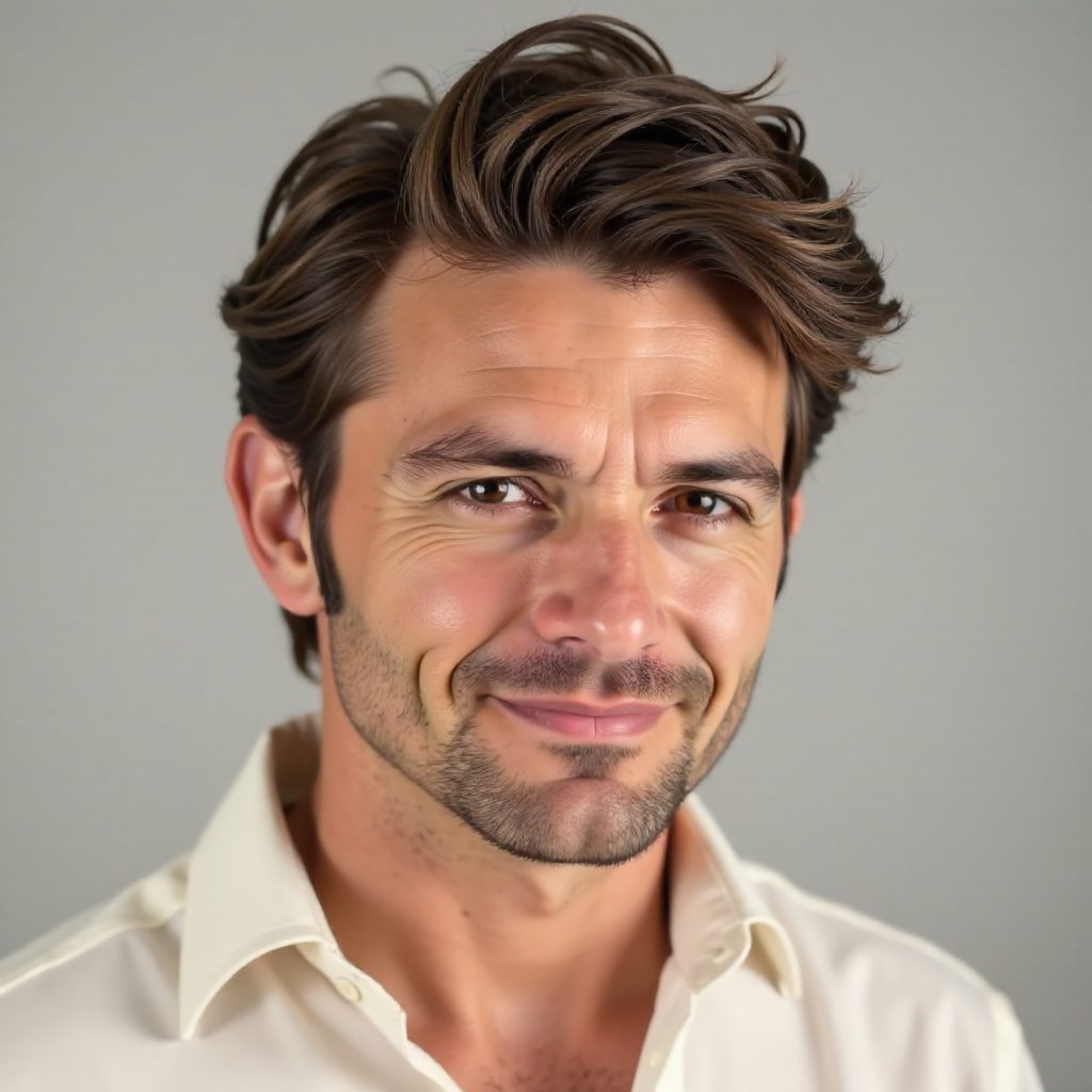 Side-Swept Hairstyle for Diamond Face Shape Male Thin Hair