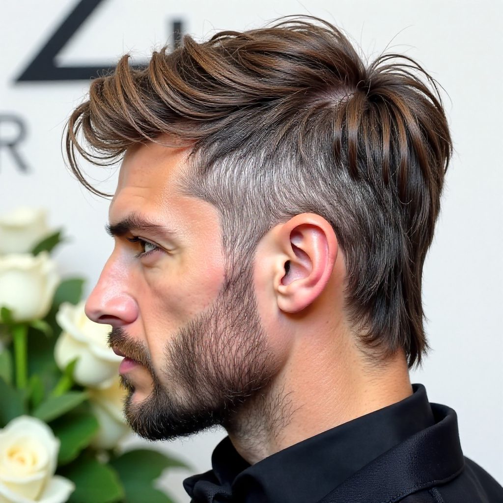 Graduated Salt and Pepper Male Haircut