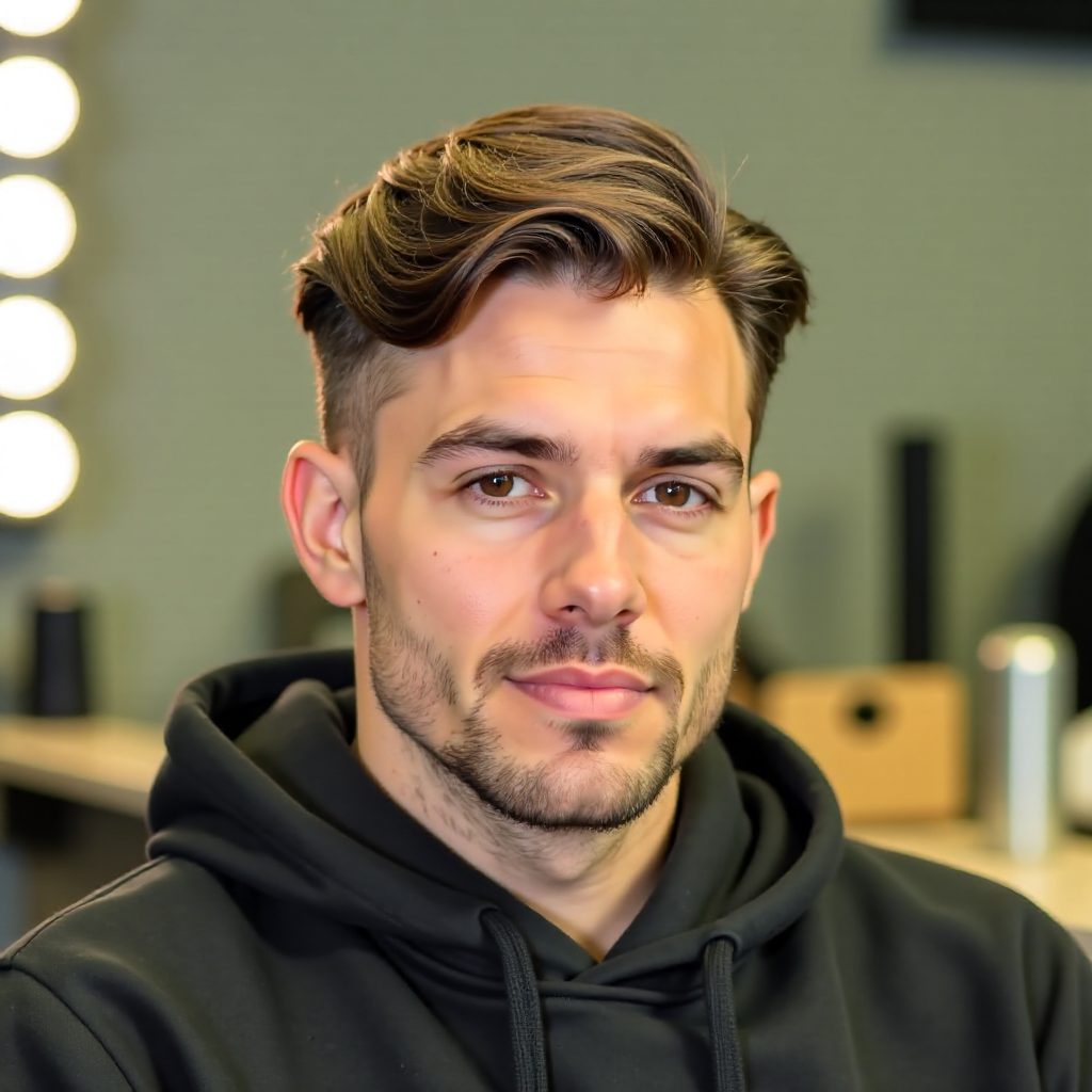 Brushed Back Hair with Close Cropped Sides