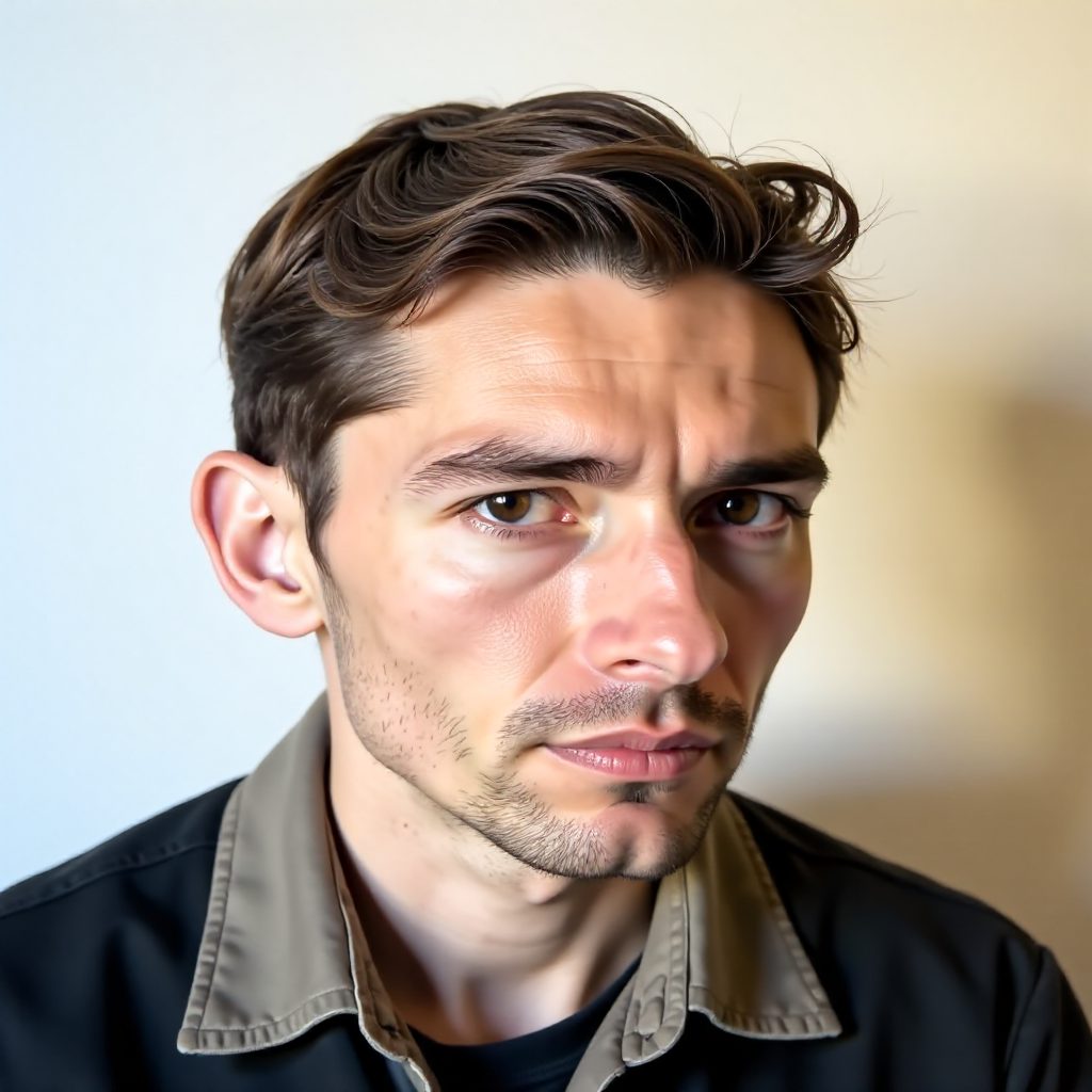 Brushed Back Curtain Hairstyle for Men