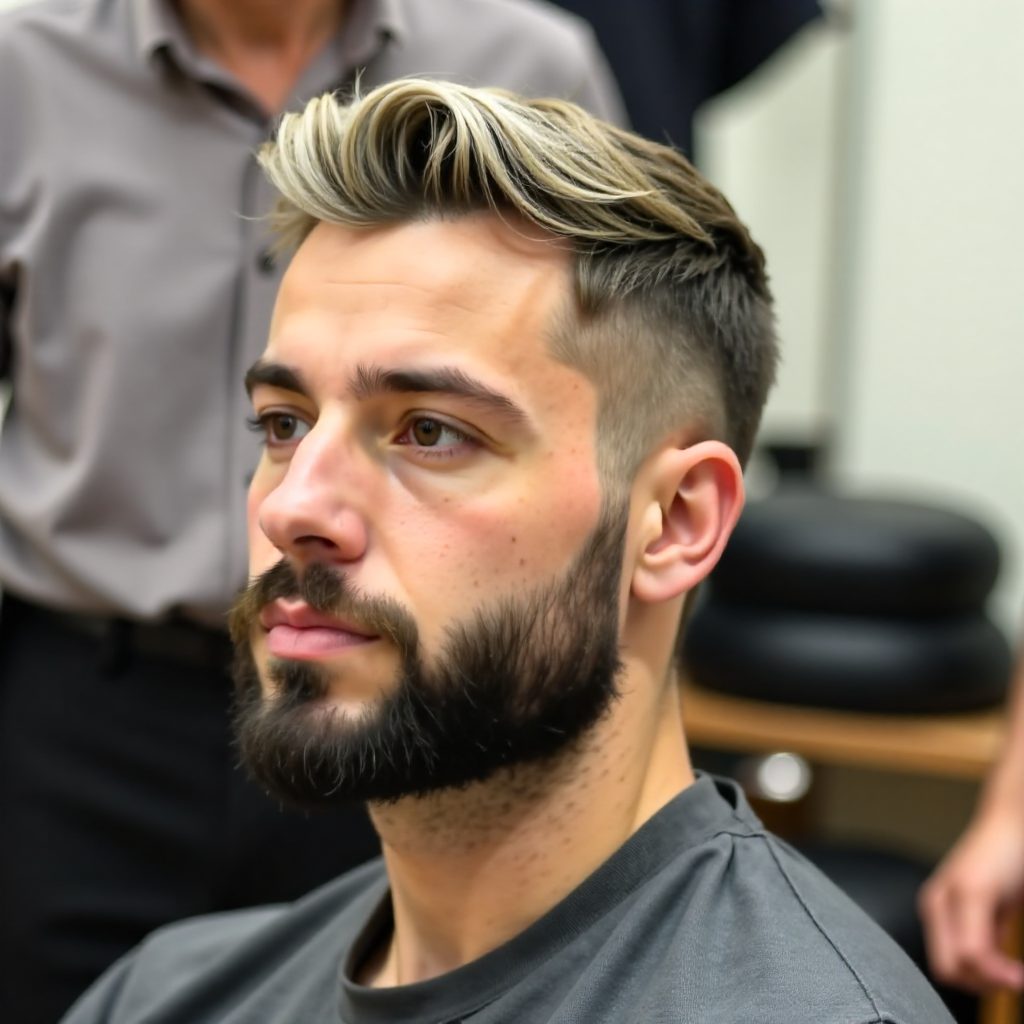 Salt and Pepper Combed Over Cut