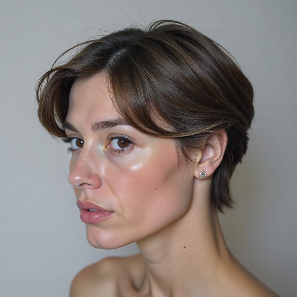 Classic Curtain Hairstyle with Bleached Tips