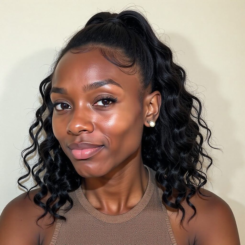 Half Up for Black Hair Short to Medium Length