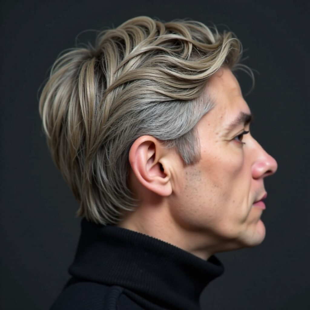 Short Shaggy Salt and Pepper Haircut