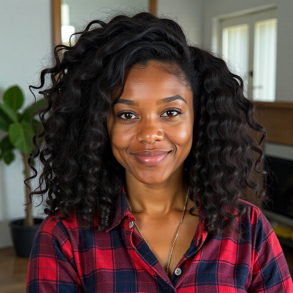 Half Up Half Down Curly Hairstyle