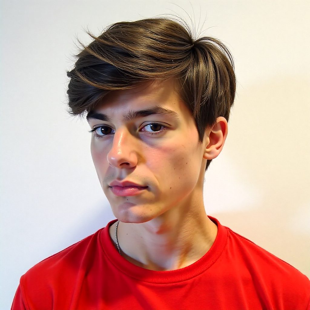 Tousled Shaggy Curtain Hair Style for Guys