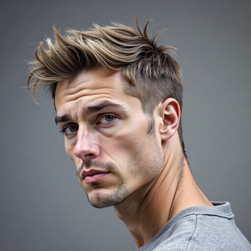 Spiked Up Top with Temple Fade