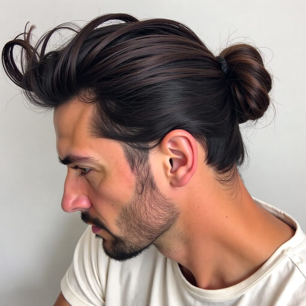 Textured Pompadour with Fade for Boys and Men