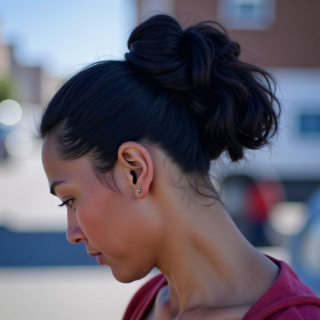 Guys Ponytail Hairstyle with Undercut