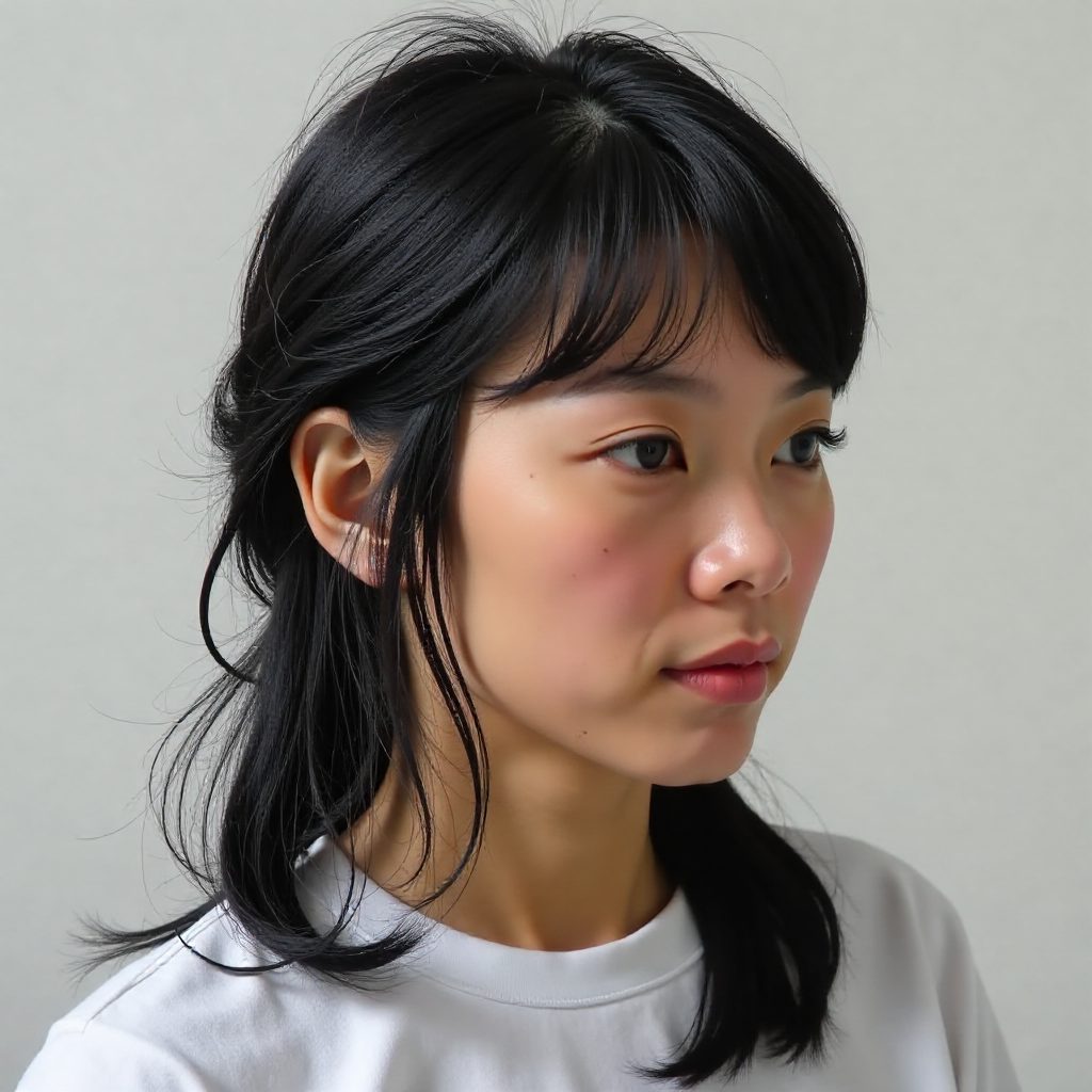Razored Korean Wolf Cut Female