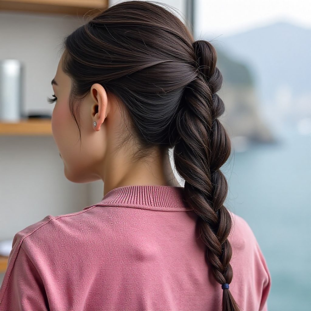 Male Pull-Through Ponytail Hairstyle