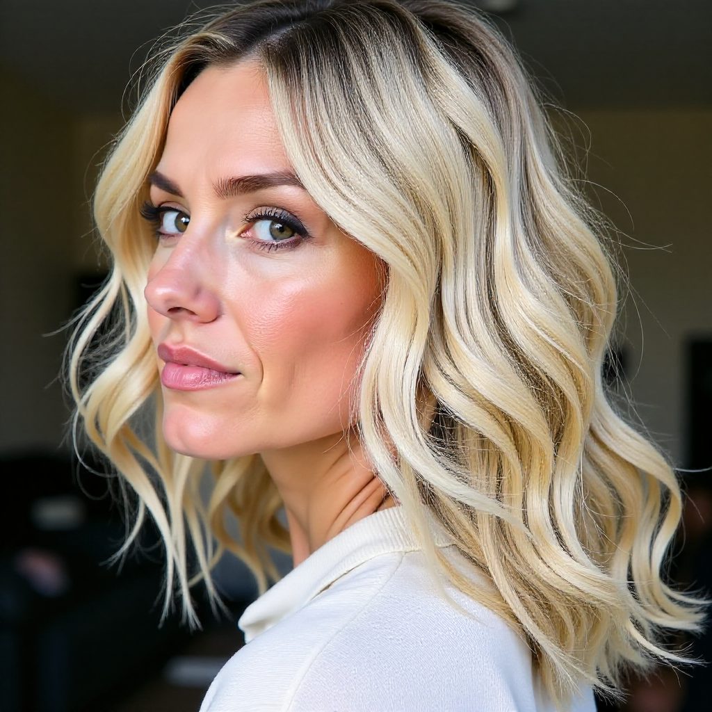 Messy Shoulder-Length Flip Haircut