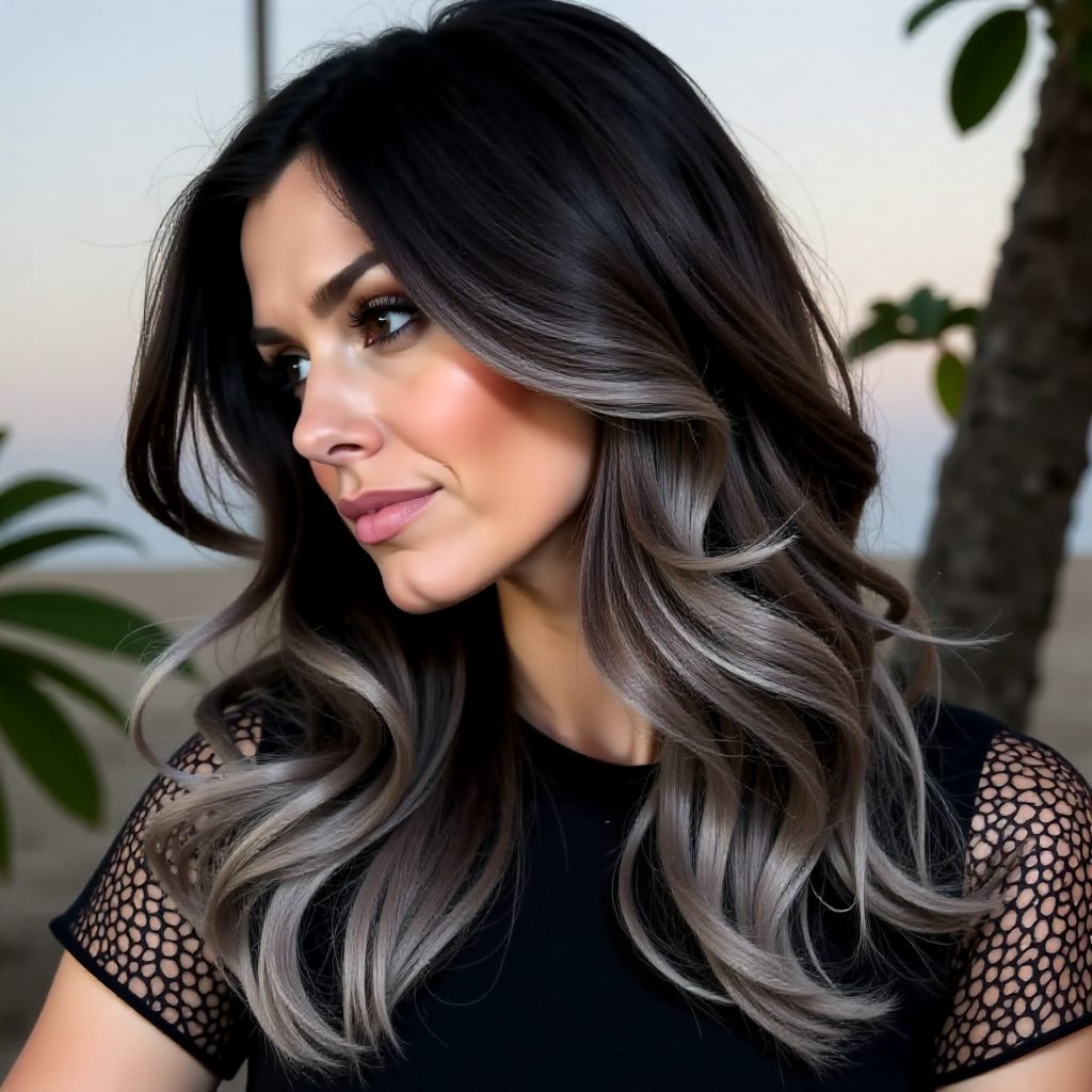 Blonde Highlights on Black Hair