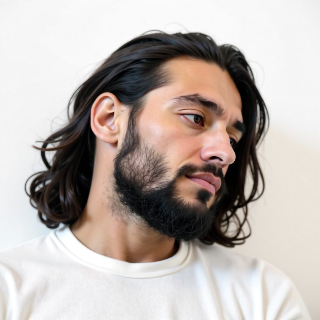 Shoulder-Length Waves with Subtle Temple Undercut