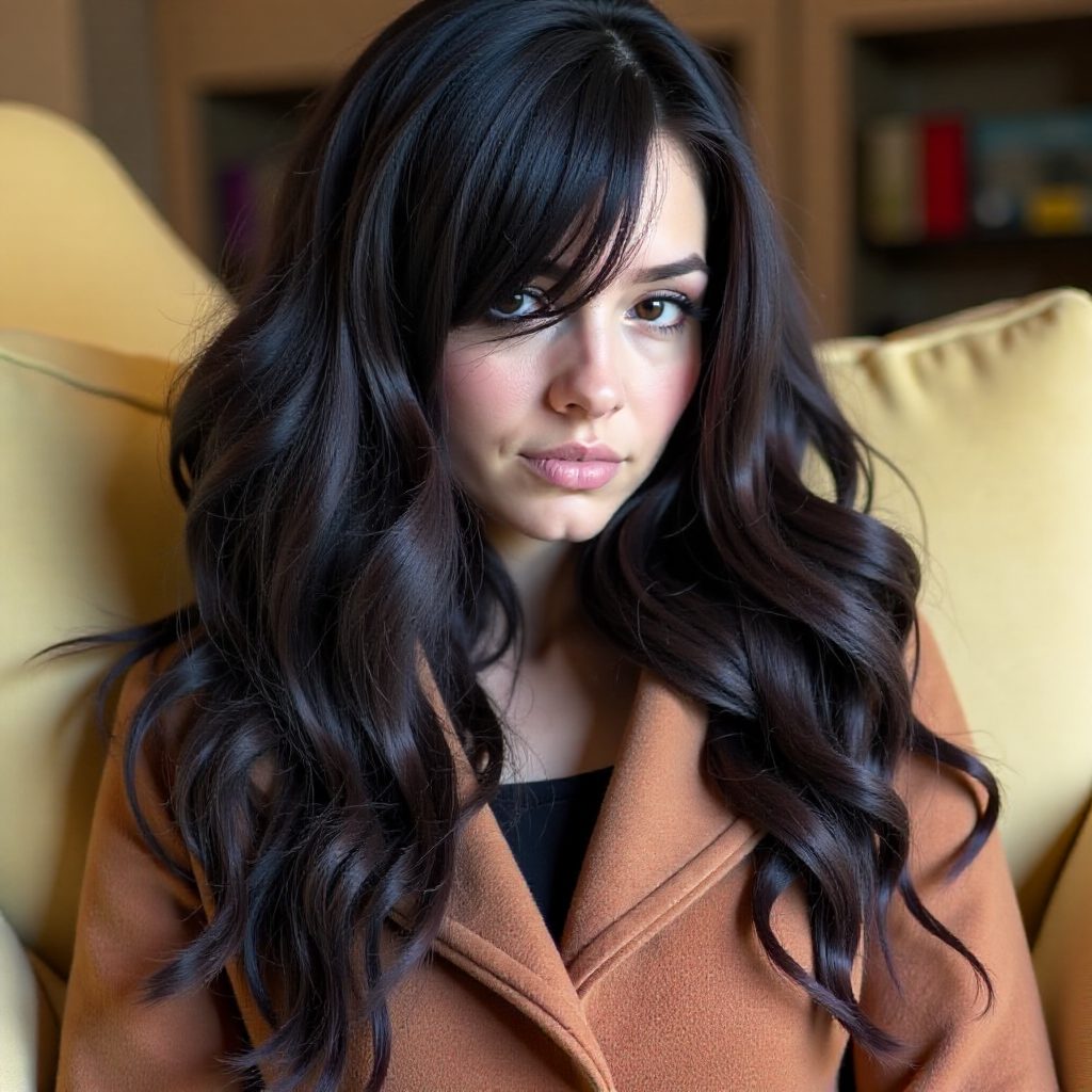 Black Hair with Caramel Blonde Highlights