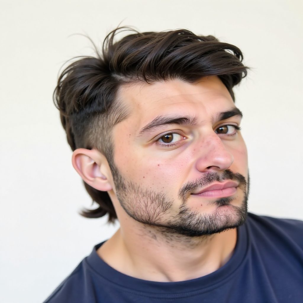 Tapered Mullet with Layers for Men