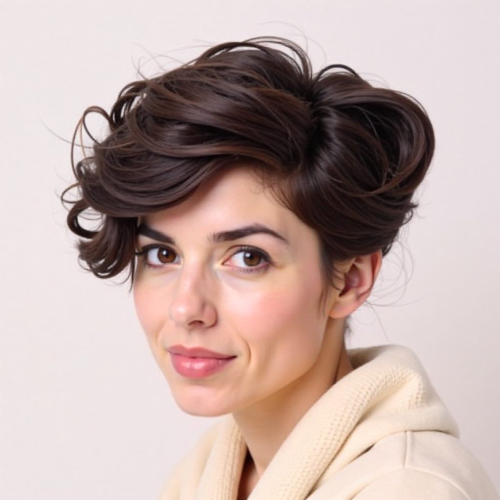 Tousled Wedge Haircut for Long Face