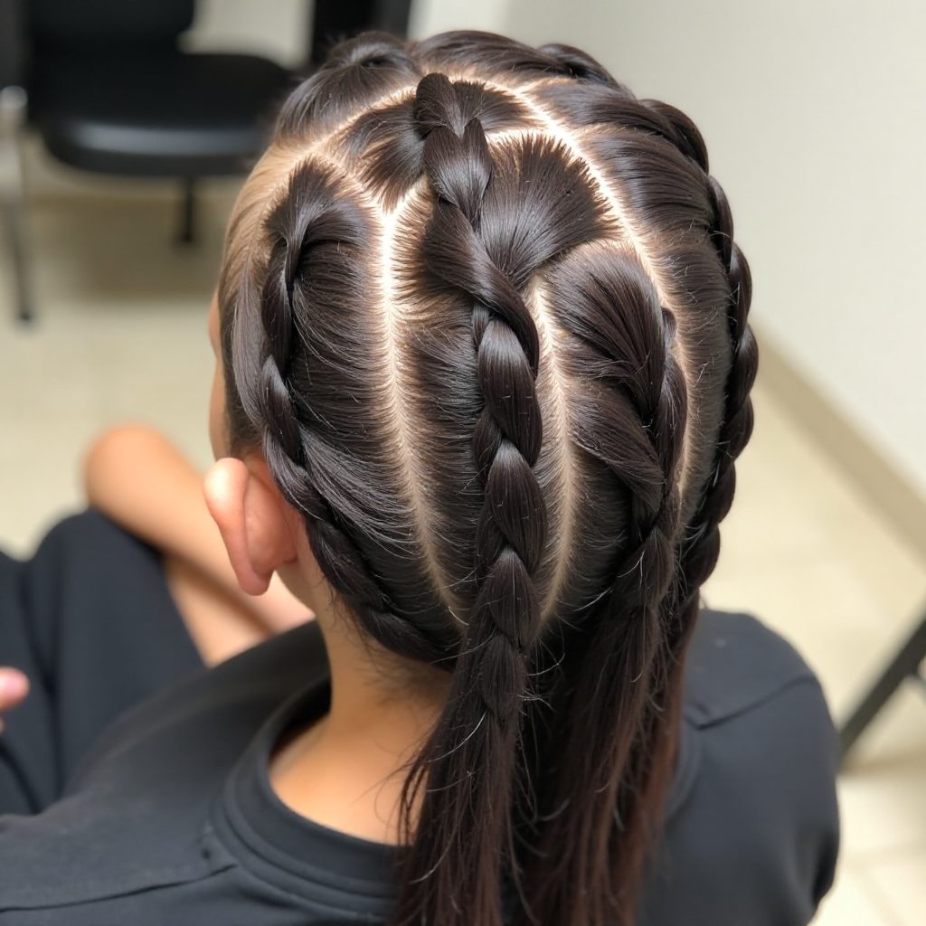 Box Braids into Barrel Twists