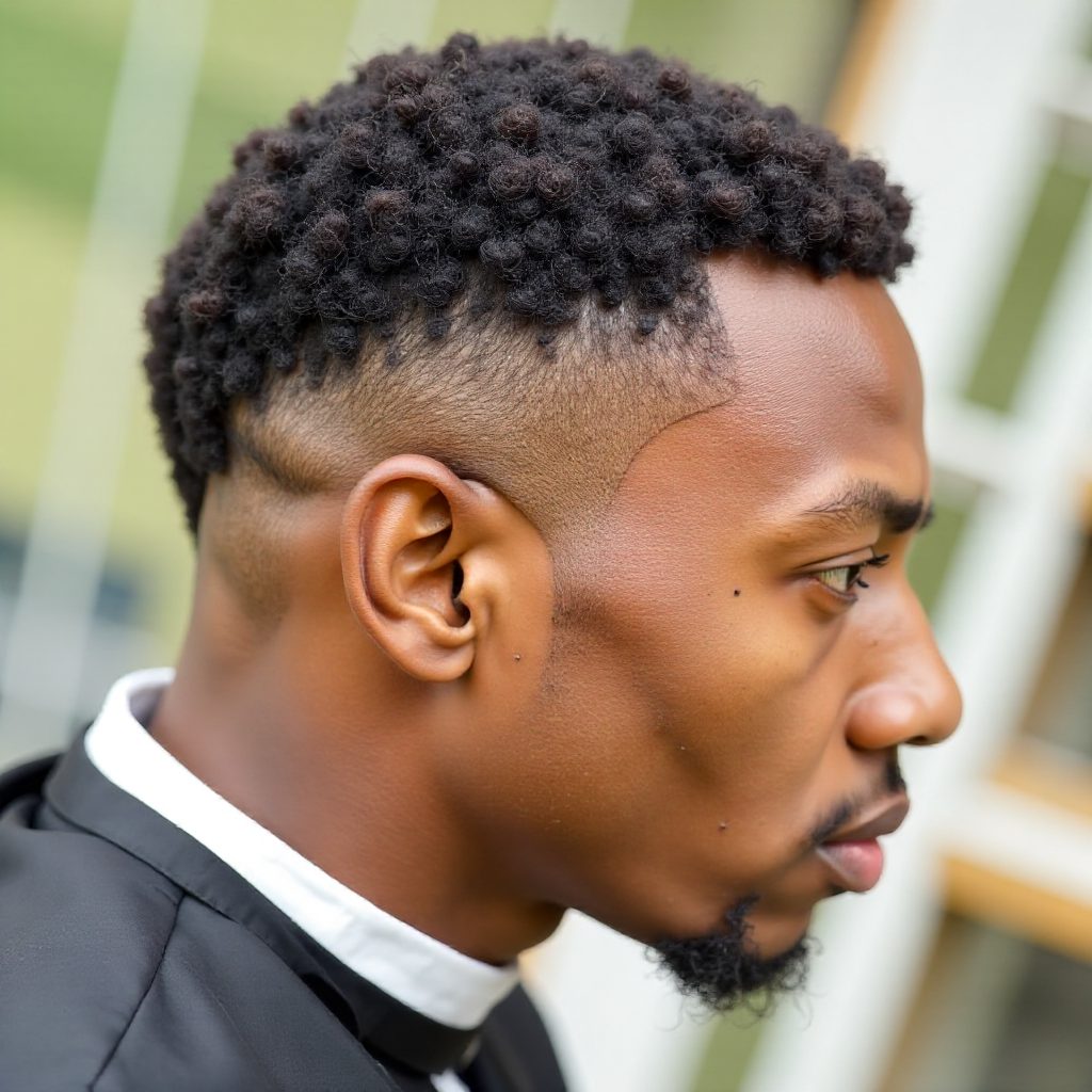 Black Men's Short Curly Hairstyle