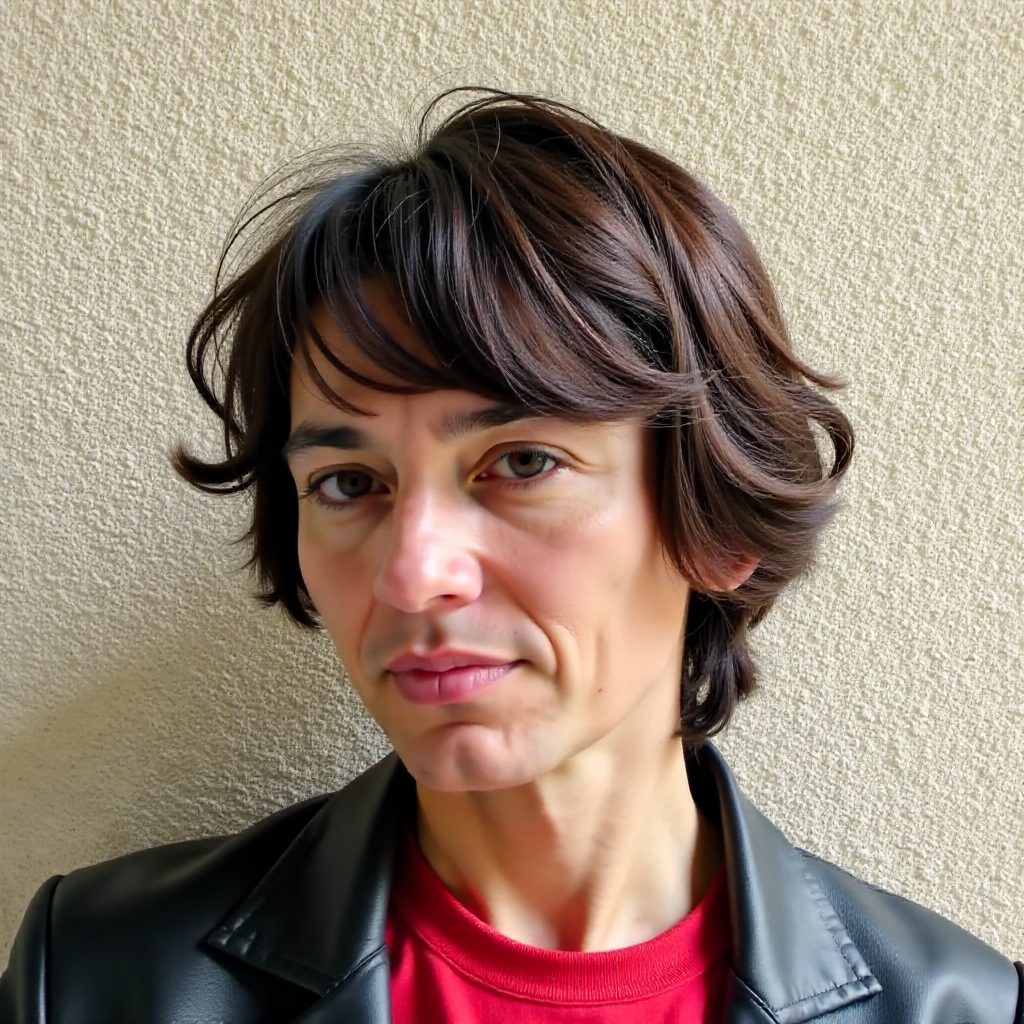 Tousled Wavy Bob with Fringe