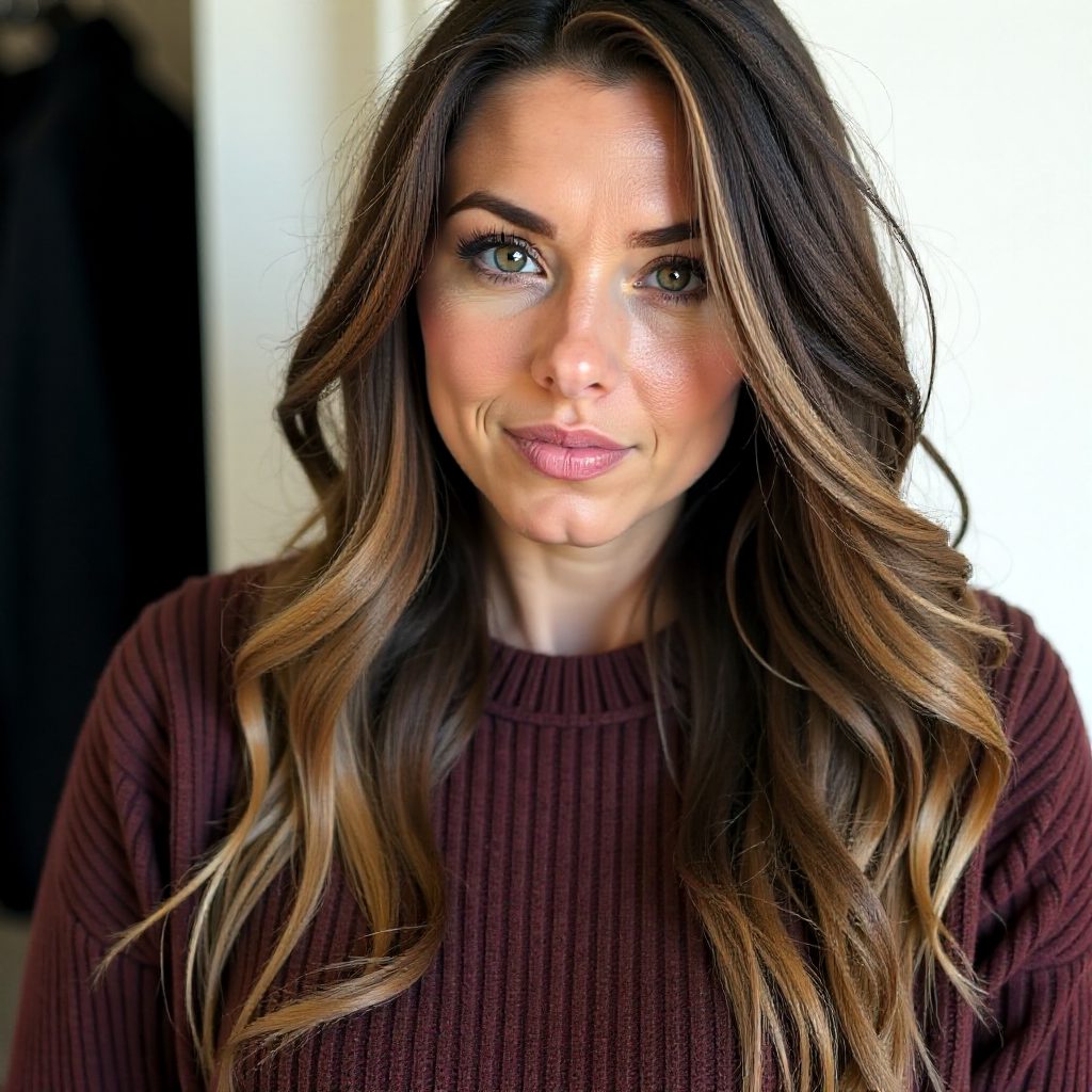 Black Brown Hair with Blonde Highlights