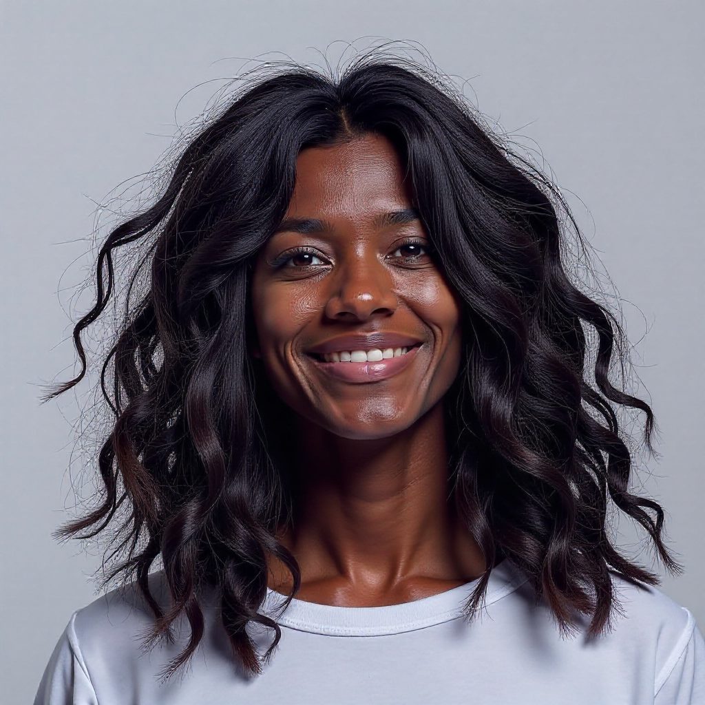 Long Layered Curls with Bangs for Men
