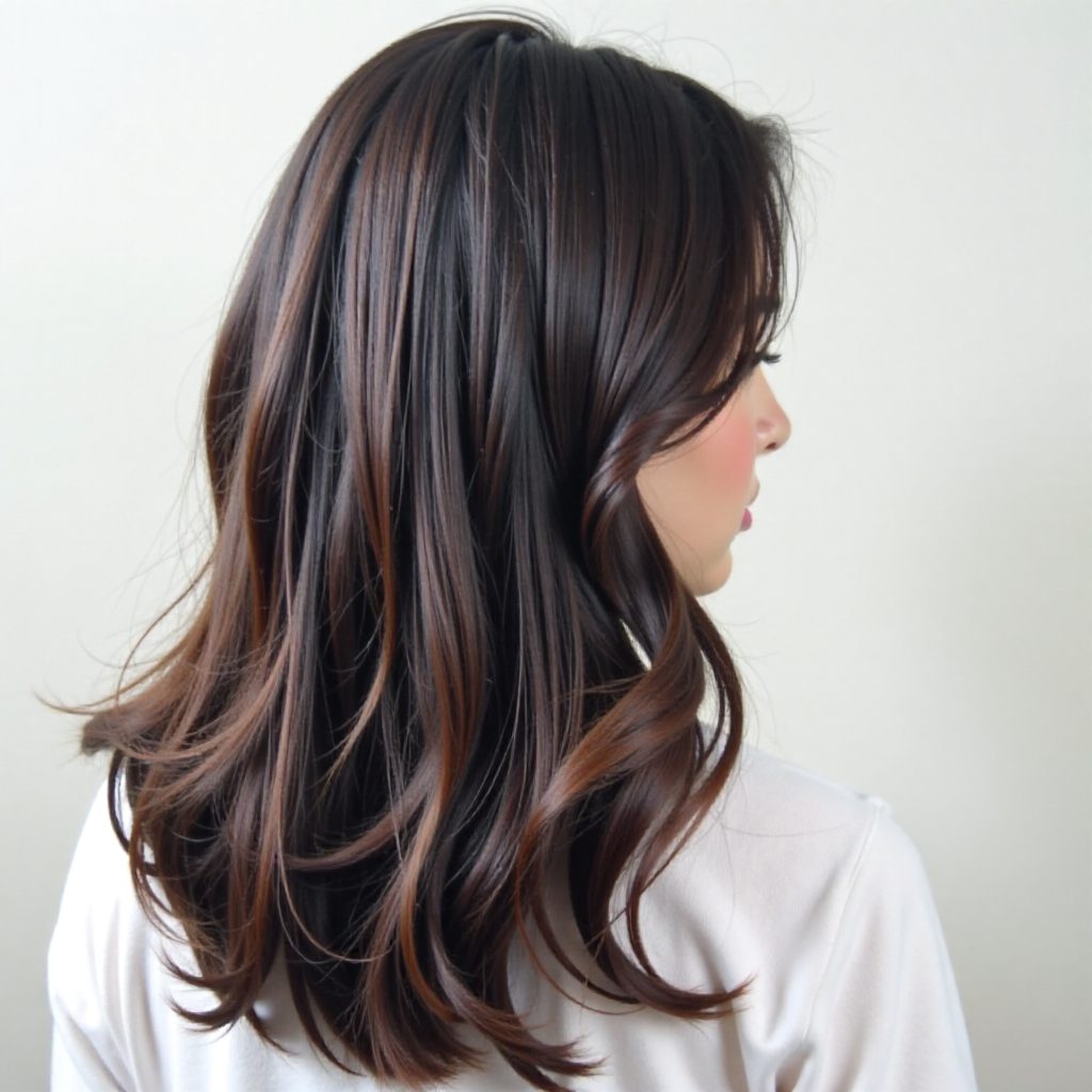 Balayage Black Hair with Blonde Highlights