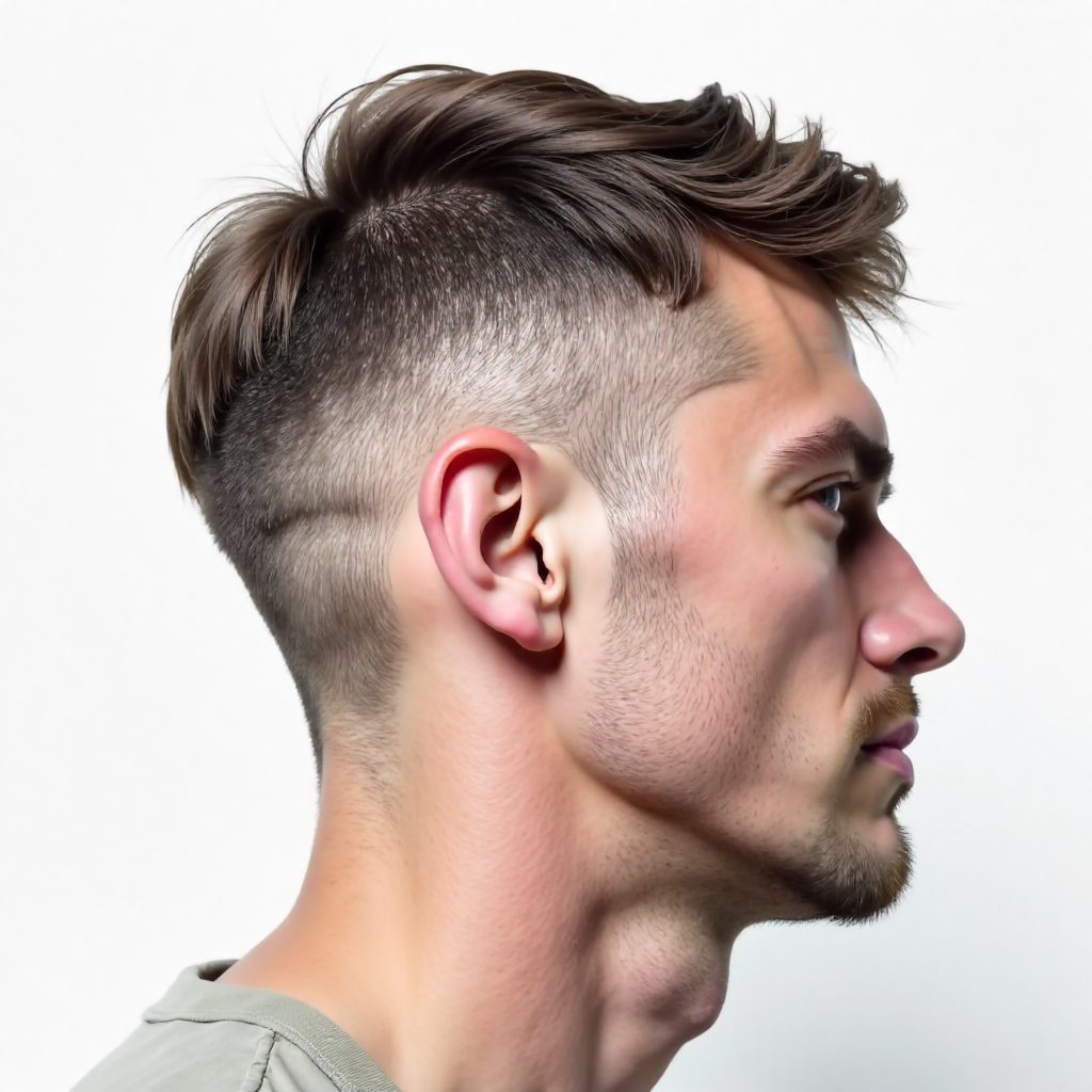 Short Curly Hair with Shaved Sides