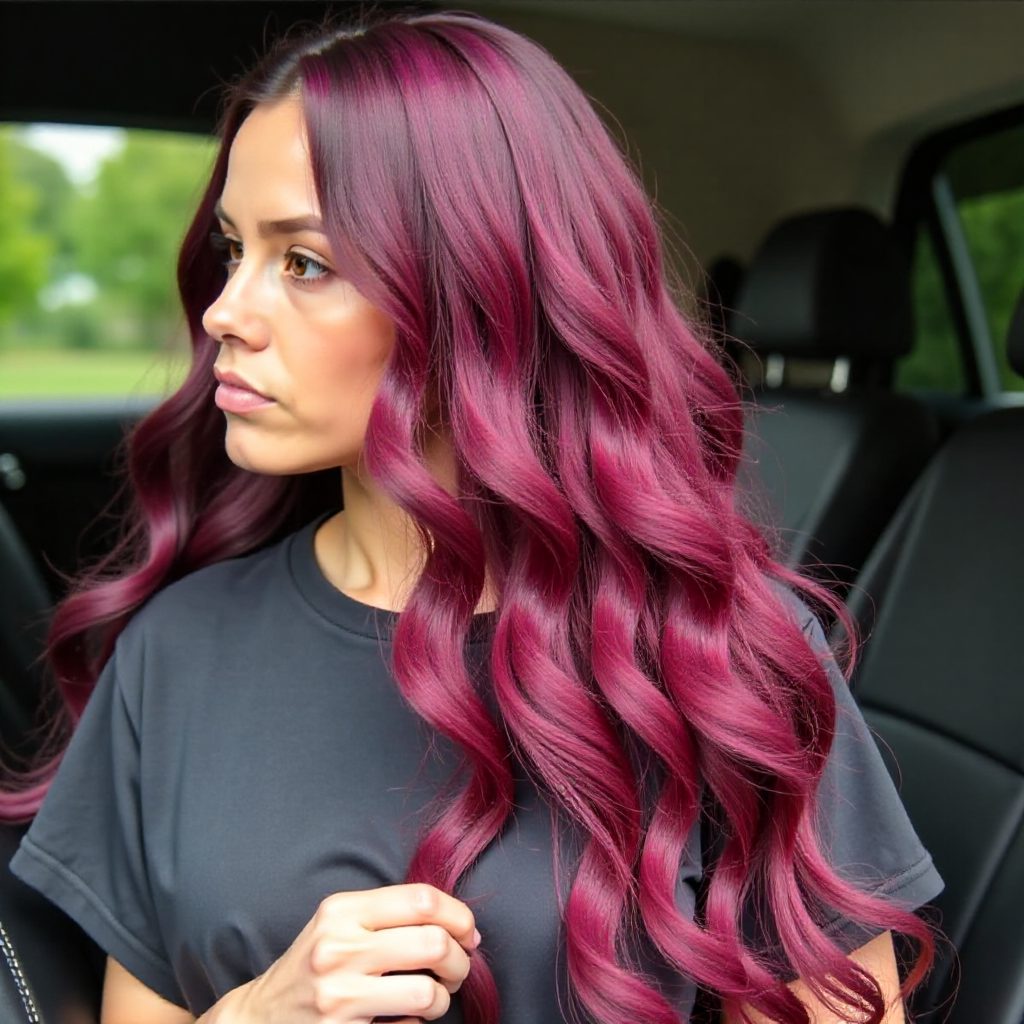 Burgundy Bohemian Box Braids