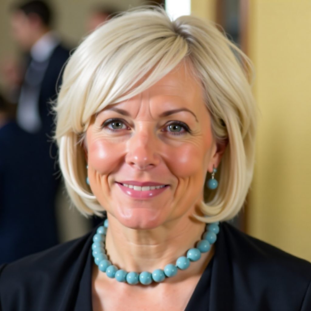 Blonde Bob with Bangs for Women Over 60