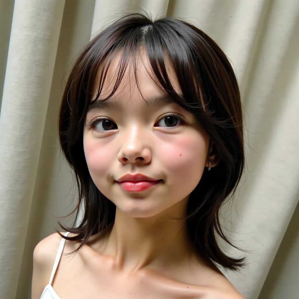 Thin Korean Bangs for Round Faces